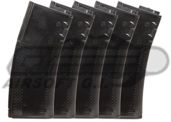 SOCOM Gear TROY M4 / M16 190 rd. AEG Mid Capacity Magazine - 5 Pack ( Black )