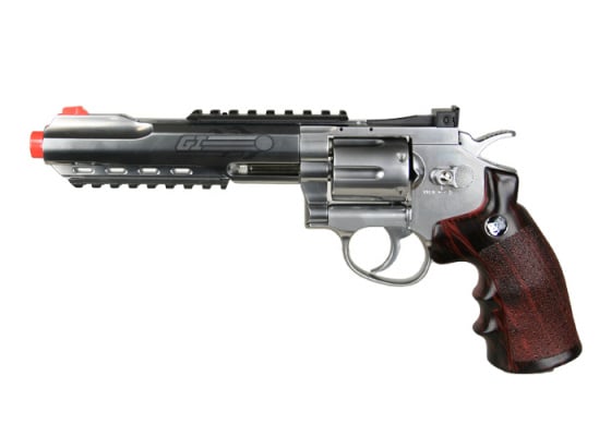 WG 6" Revolver CO2 Airsoft Pistol ( Silver / Imitation Wood )