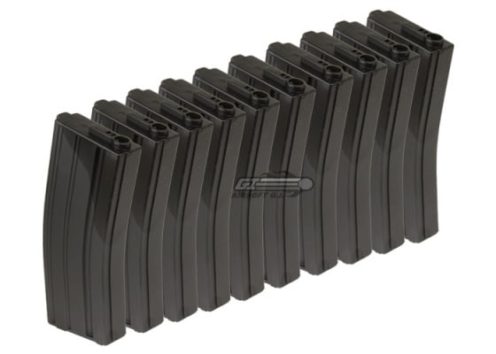King Arms M4 / M16 120 rd. AEG Mid Capacity Magazine - 10 Pack ( Black )