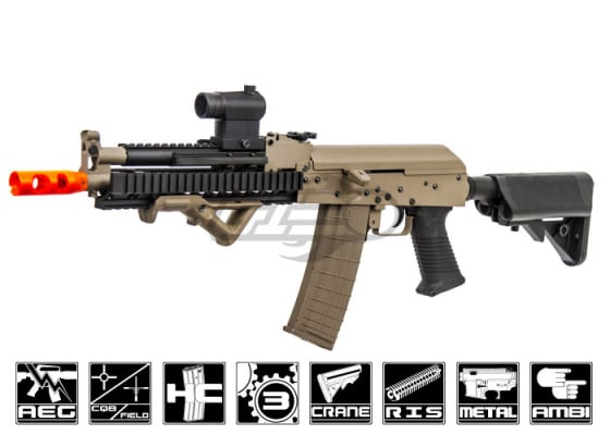 Lancer Tactical LT11T AK Tactical RIS Carbine AEG Airsoft Rifle ( Tan )