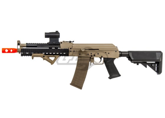 Lancer Tactical LT11T AK Tactical RIS Carbine AEG Airsoft Rifle ( Tan ) Lancer Tactical LT11T AK Tactical RIS Carbine AEG Airsoft Rifle ( Tan )