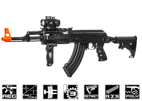 Lancer Tactical LT16E AK47 Tactical AEG Airsoft Rifle ( Black )