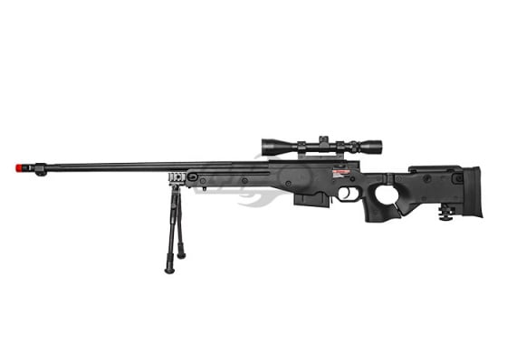 Lancer Tactical LT96D MK96 Bolt Action Sniper Gas Airsoft Rifle Scope & Bipod Package ( Black )