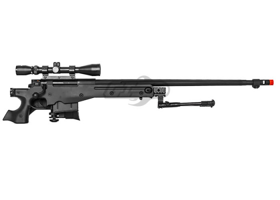 Lancer Tactical LT96D MK96 Bolt Action Sniper Gas Airsoft Rifle Scope & Bipod Package ( Black )