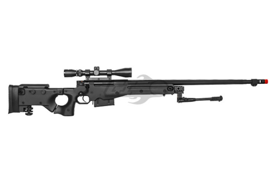 Lancer Tactical LT96D MK96 Bolt Action Sniper Gas Airsoft Rifle Scope & Bipod Package ( Black )