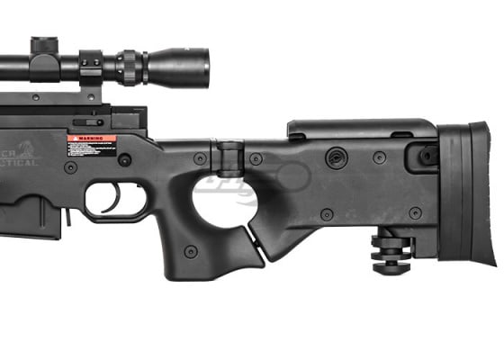 Lancer Tactical LT96D MK96 Bolt Action Sniper Gas Airsoft Rifle Scope & Bipod Package ( Black )