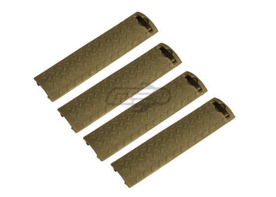 Lancer Tactical Diamond Plate Long Rail Cover 4 PC. Set ( Tan )