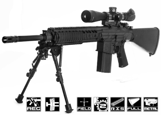 Knight's Armament Full Metal M110 SASS W/ETS AEG Airsoft Gun ( Black ) by ARES