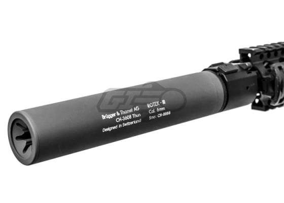 ASG B&T ROTEX - III Barrel Extension for M4 Series AEG ( Long / Grey ) ( Flash Hider Included )
