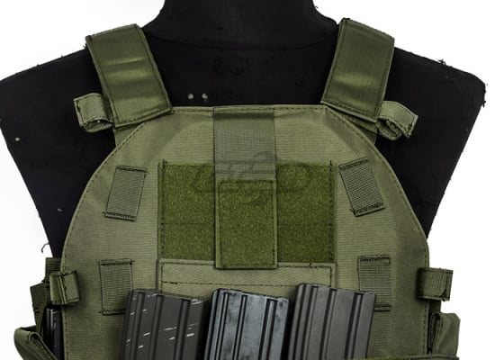 Lancer Tactical SLK Plate Carrier w/ Side Plate Dual Mag Pouch ( OD Green )