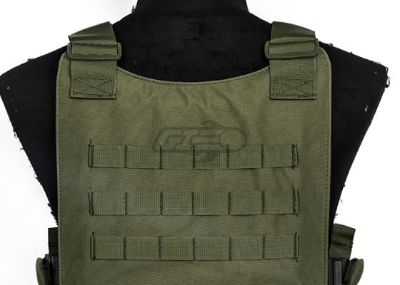 Lancer Tactical SLK Plate Carrier w/ Side Plate Dual Mag Pouch ( OD Green )