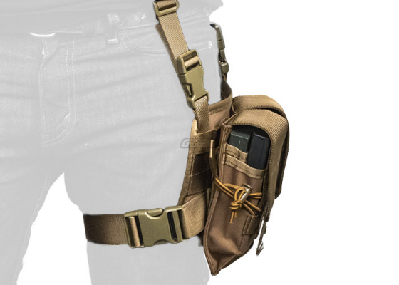 Magazine Leg Rigs Lancer Tactical Magazine Pouch Leg Rig MOLLE ( Tan )