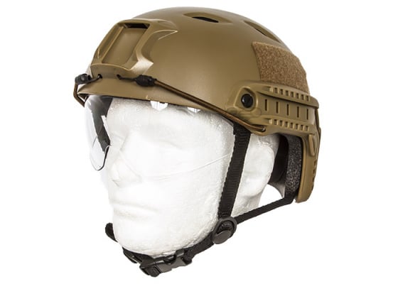 Lancer Tactical BJ Type Basic Version Helmet w/ Visor ( Tan / M )