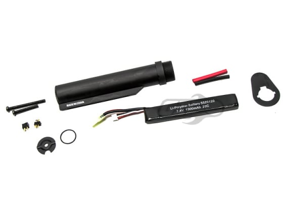 CYMA M4 Buffer Tube w/ 7.4V 1300mAh 20C LiPO Stick Battery & Locking Nut ( Black )