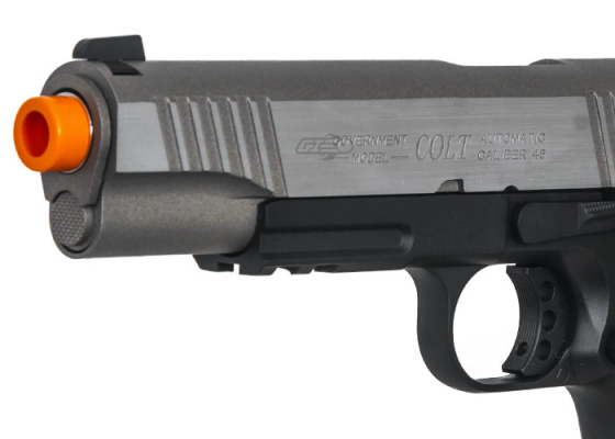 Colt 1911 Rail Gun Blowback CO2 Airsoft Pistol ( Silver / Black )
