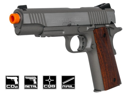 Colt 1911 Rail Gun Blowback CO2 Airsoft Pistol ( Option )