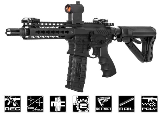 G&G Combat Machine CM16 SRS KeyMod M4 Carbine AEG Airsoft Rifle Battery & Charger Package ( Black )