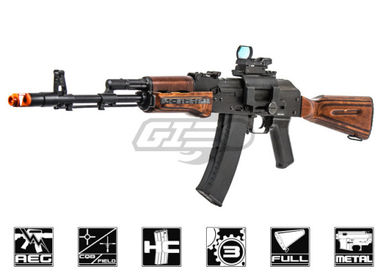 G&G GK74N AK Carbine AEG Airsoft Rifle ( Black / Wood )