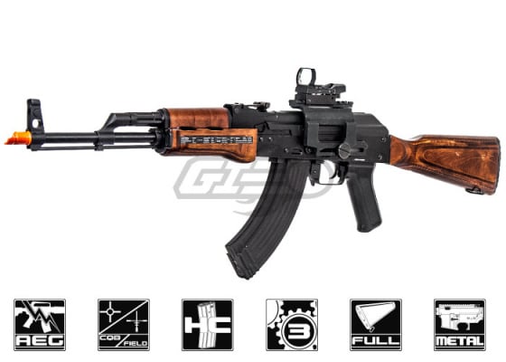 G&G GKM AK Carbine AEG Airsoft Rifle ( Black / Wood )