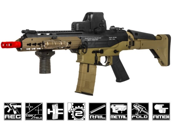 ICS CXP-APE KeyMod SBR AEG Airsoft Rifle ( Black / Tan )