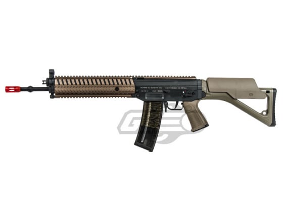 ICS SIG 551 MRS Carbine AEG Airsoft Rifle ( Flat Dark Earth / Black )