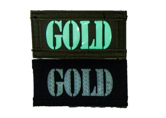 Emerson "GOLD" Reversible Velcro Glow In Dark I.R. Patch ( Brown  / Black  )