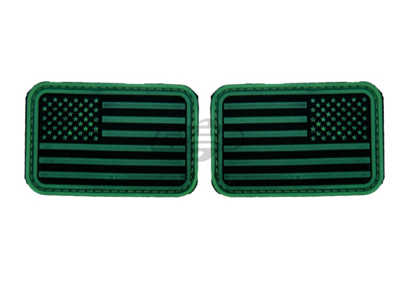 Emerson U.S. Flag Rubber Patch Forward / Reverse Glow In The Dark Set
