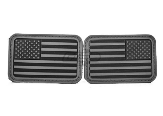 Emerson U.S. Flag Rubber Patch Forward / Reverse Set ( Black )