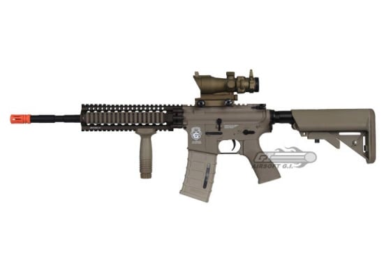 Airsoft GI Desert G4-A1 w/ Daniel Defense 9" Lite Rail Blowback Version AEG Airsoft Rifle ( Custom / Tan / No Iron Sights )