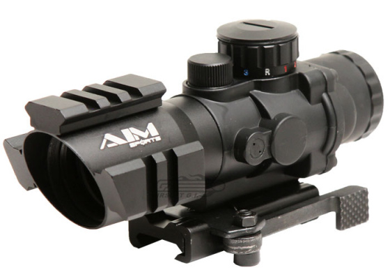 AIM Sports 4x32 Tri-Illuminated Scope w/ Tri-Rail Arrow Reticle & QD Mount