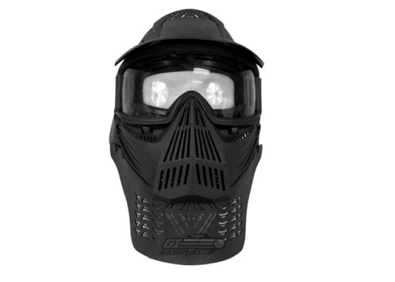 Bravo Modular Full Face Mask w/ Lens Goggle & Neck Protection ( Black )
