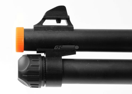 Double Eagle M3 Long Barrel / Retractable Multi-Shot Spring Airsoft Shotgun ( Black )