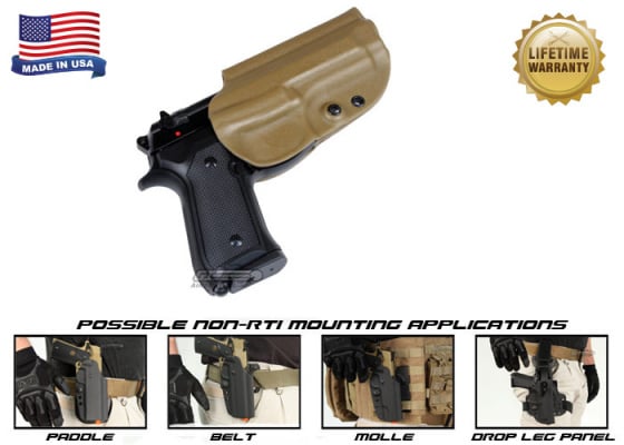 G-Code OSH Non-RTI Beretta M9 w/ Rail / Non-Rail Standard Right Hand Holster ( Coyote )