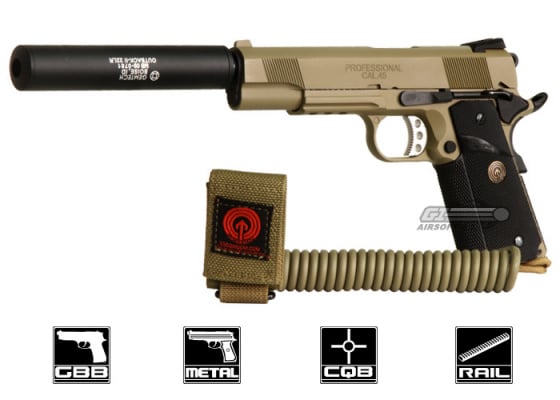(Discontinued) Airsoft GI Full Metal 1911 Desert Assassin Airsoft Pistol ( Tan )