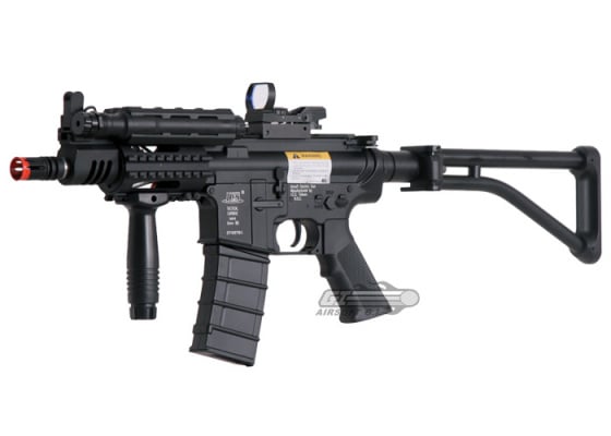 ICS M4 CQB AEG Airsoft Rifle w/ Folding Skeleton Stock ( Black )