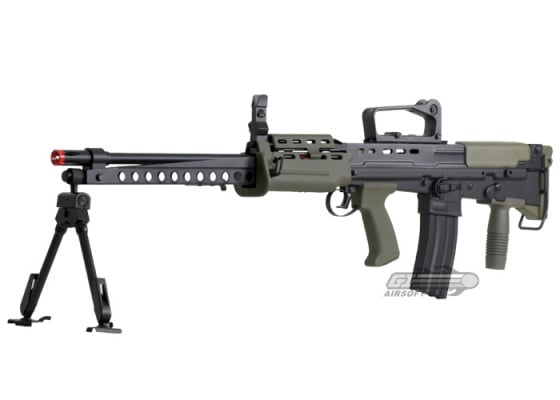 ICS L86 A2 Light Support Weapon Bullpup LSW Airsoft AEG Rifle (Black / OD Green)