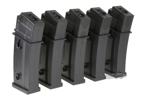 King Arms MK36 / G36 98 rd. AEG Mid Capacity Magazine - 5 Pack ( Black )