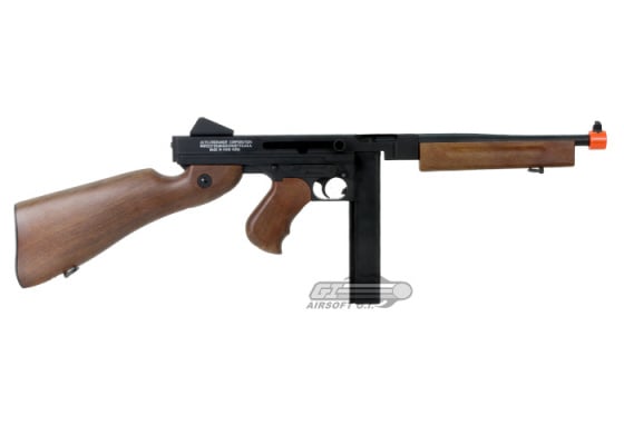 King Arms Full Metal / Fake Wood M1A1 Thompson AEG Airsoft SMG