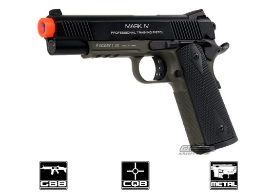 KWA M1911 Mark IV PTP GBB Airsoft Pistol ( OD Green )