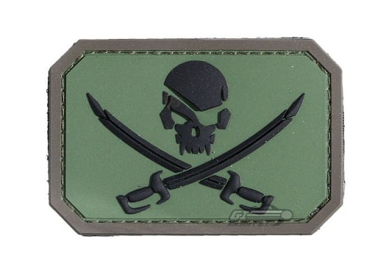 Mil-Spec Monkey Pirate skull PVC Patch ( Forest )