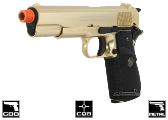 Socom Gear Limited Edition 24K Gold Plated Government Classic M1911 GBB Airsoft Pistol ( Gold )