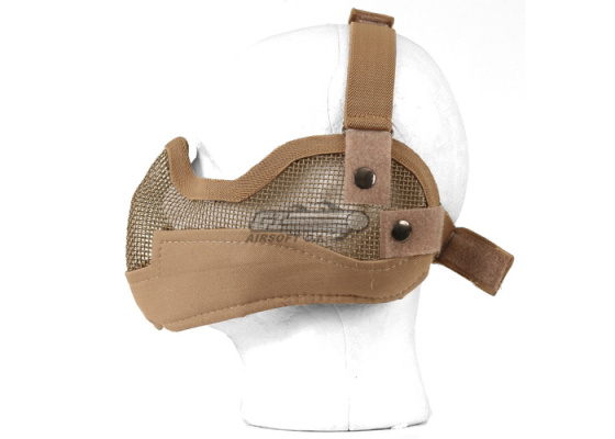 Emerson Tactical Metal Mesh Half Mask w/ Ear Protection ( Tan )