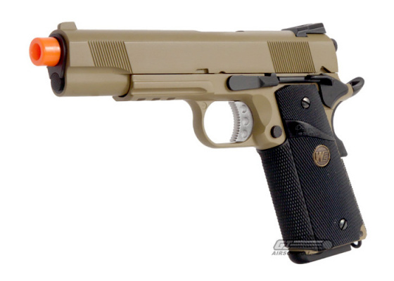 WE MEU 1911 Tactical Desert Warrior GBB Airsoft Pistol ( Tan )