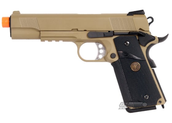 WE MEU 1911 Tactical Desert Warrior GBB Airsoft Pistol ( Tan )