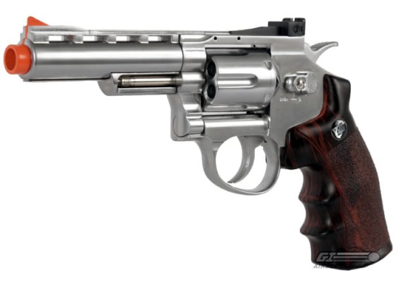 WG 4" Revolver CO2 Airsoft Pistol ( Silver / Imitation Wood )