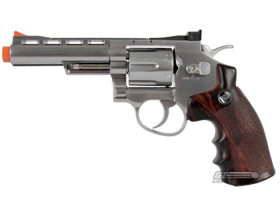 WG 4" Revolver CO2 Airsoft Pistol ( Silver / Imitation Wood )