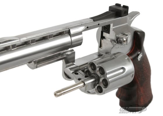 WG 4" Revolver CO2 Airsoft Pistol ( Silver / Imitation Wood )