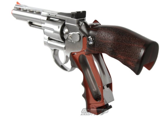 WG 4" Revolver CO2 Airsoft Pistol ( Silver / Imitation Wood )