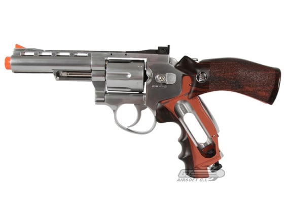 WG 4" Revolver CO2 Airsoft Pistol ( Silver / Imitation Wood )