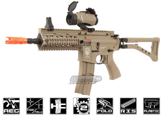 G&G Combat Machine GR4 100Y Folding DST M4 Carbine Blow Back AEG Airsoft Rifle ( Tan )